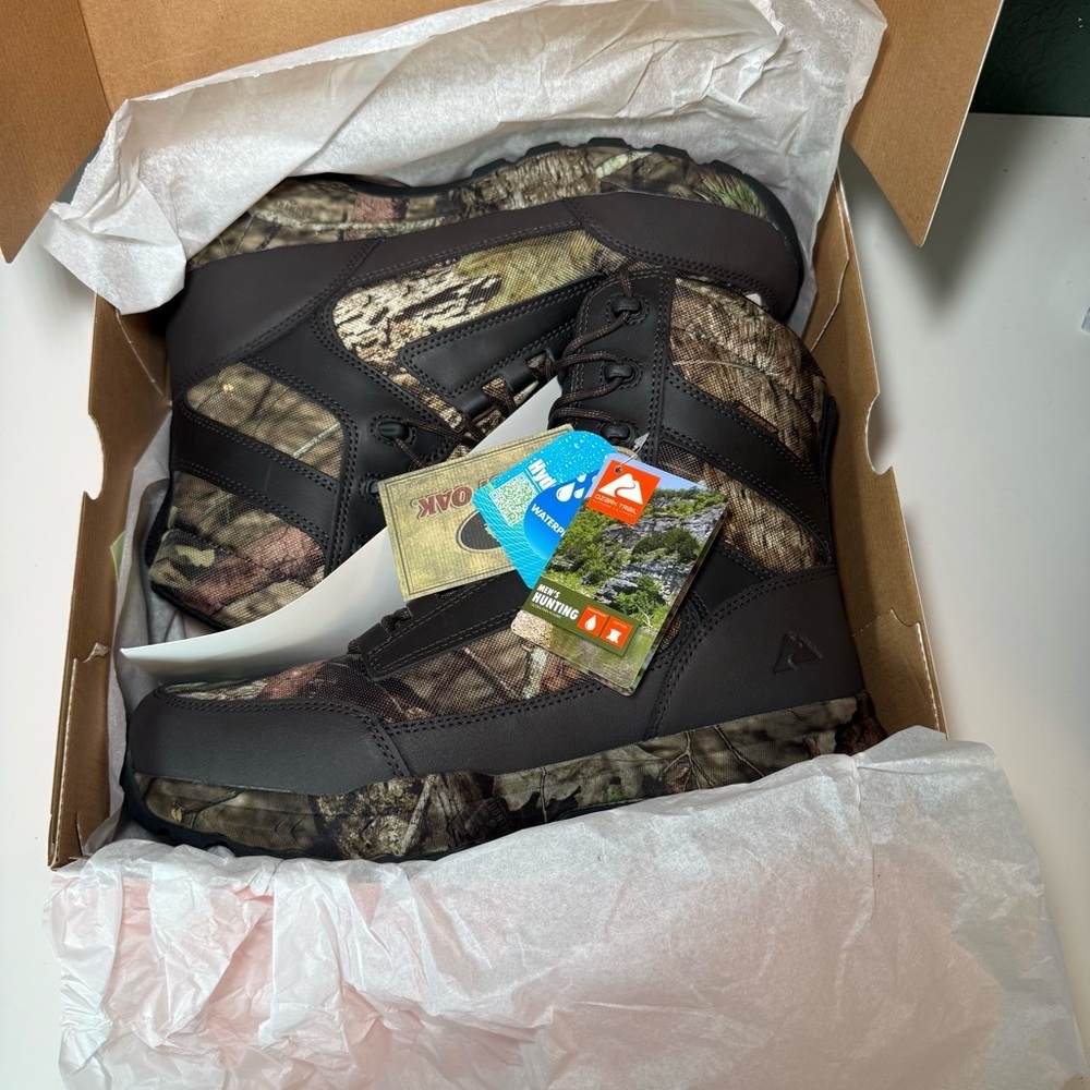 NEW! Ozark Trail Mossy Oak Men's Camo Hunting Boots Size 13 - Picture 2 of 16